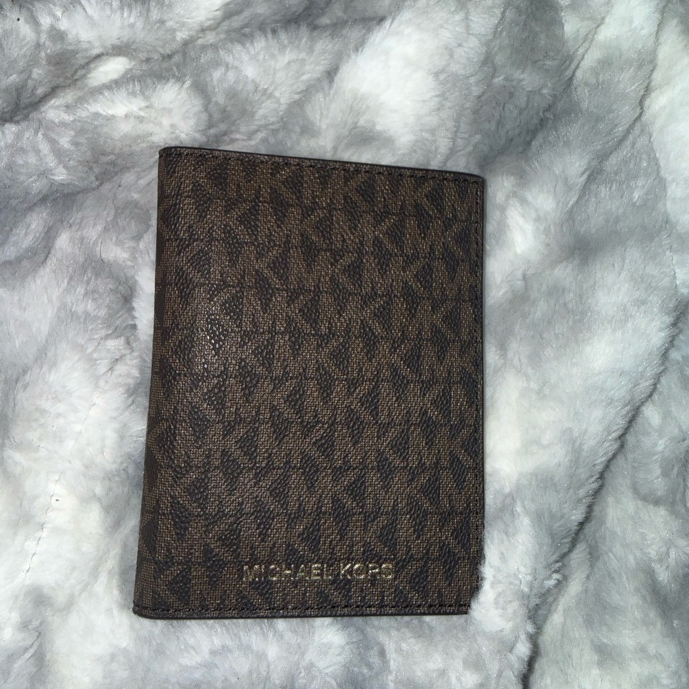 Michael Kors Brown Signature Monogram Card & Passport Sleeve